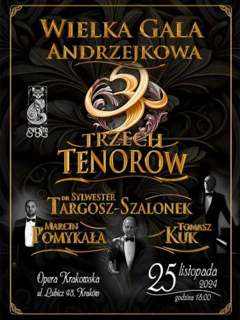 Kraków Wydarzenie Koncert WIELKA GALA ANDRZEJKOWA TRZECH TENORÓW