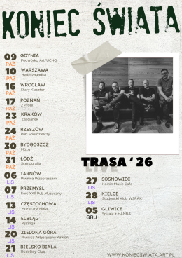 Kraków Wydarzenie Koncert Koniec Świata - Trasa '26
