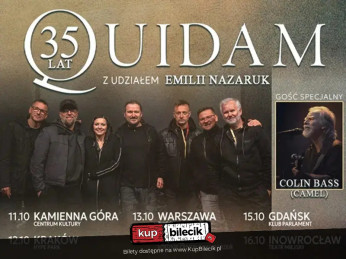 Kraków Wydarzenie Koncert Trasa jubileuszowa - 35 lat Quidam z udziałem Emilii Nazaruk. Gość specjalny Colin Bass (Camel)