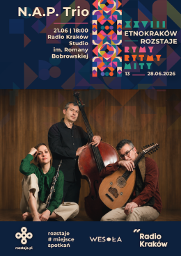 Kraków Wydarzenie Koncert EtnoKraków/Rozstaje 2026:  N.A.P. Trio [ Polska / Palestyna ]